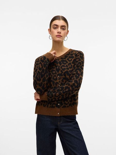 Vero Moda Kardigan w kolorze jasnobrązowo-czarnym rozmiar: XS. Brązowe kardigany Vero Moda, xs, bez wzorów, z wełny. Za 73.76 zł.