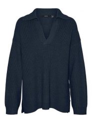 Vero Moda Sweter "Luna" w kolorze granatowym rozmiar: XL. Niebieskie swetry Vero Moda, xl, bez wzorów, ze splotem, bez ramiączek. Za 105.95 zł.