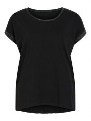 Vila Koszulka "Dreamers" w kolorze czarnym rozmiar: L. Czarne bluzki Vila, l, bez wzorów, bez kołnierzyka, bez ramiączek. Za 82.83 zł.