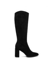 JENNY Kozaki CEO-R25SS05803 Czarny. Czarne kozaki Jenny, z materiału, bez obcasa, na słupku, bez zapięcia. Za 199.99 zł.