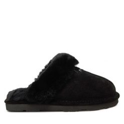 Kapcie Bearpaw. Czarne obuwie domowe Bearpaw, bez wzorów, bez zapięcia. Za 359.99 zł.