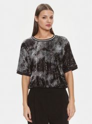 Liu Jo Bluzka TA4060 J4623 Czarny Regular Fit. Czarne bluzki Liu Jo, s, bez wzorów, z syntetyku, bez kołnierzyka, bez ramiączek. Za 269.99 zł.