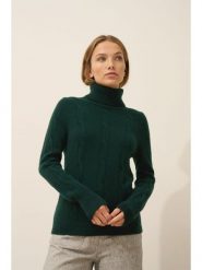 Just Cashmere Kaszmirowy golf "Estelle" w kolorze ciemnozielonym rozmiar: XL. Zielone golfy Just Cashmere, xl, bez wzorów, z kaszmiru, bez ramiączek. Za 546.48 zł.