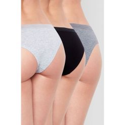 Etam - Figi (3-pack). Czarne figi Etam, l, bez wzorów, z bawełny. Za 59.90 zł.