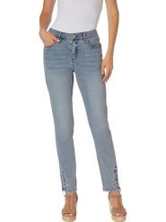 Heine Dżinsy - Slim fit - w kolorze błękitnym rozmiar: 42. Niebieskie jeansy Heine, bez wzorów. Za 83.62 zł.