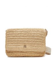 Tommy Hilfiger Torebka Spring Logo Conv Crossover AW0AW17224 Beżowy. Brązowe listonoszki TOMMY HILFIGER, bez wzorów, z tworzywa sztucznego, bez dodatków. Za 389.99 zł.