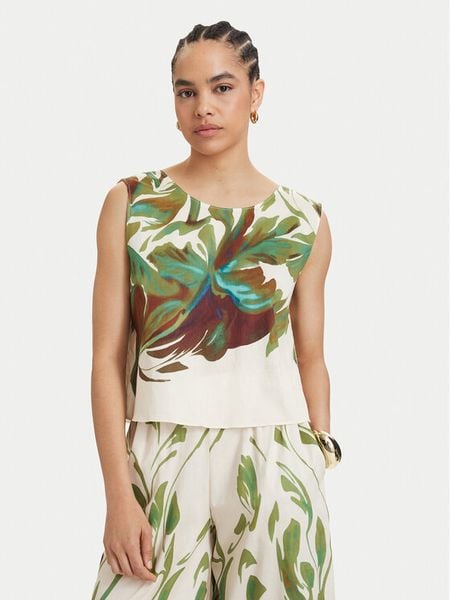 ACCESS FASHION Top 63-2078-0250 Kremowy Regular Fit. Białe topy ACCESS FASHION, l, bez wzorów, z bawełny, bez kołnierzyka, bez ramiączek. Za 205.99 zł.