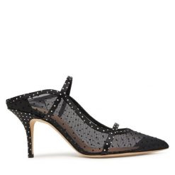 Szpilki MALONE SOULIERS. Czarne klapki MALONE SOULIERS, bez wzorów, bez obcasa, na szpilce, bez zapięcia. Za 2,079.00 zł.