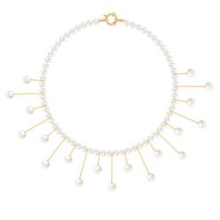 Naszyjnik z pereł. Białe naszyjniki Lilou, z perłą, pozłacane. Za 1,175.50 zł.