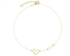 Złota bransoletka z cyrkonią - serce, mama. Żółte bransoletki Apart, z cyrkonią, złote. Za 669.00 zł.