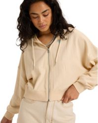 Bluza na zamek dla Kobiety NEVER BETTER Beżowy. Brązowe bluzy Roxy, m, bez wzorów, z bawełny, z kapturem. Za 299.99 zł.