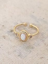 Atelier MIU Pozłacany pierścionek rozmiar: onesize. Żółte pierścionki Atelier MIU, z cyrkonią, pozłacane. Za 39.99 zł.