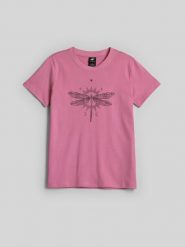 4F T-shirt regular z nadrukiem damski - różowy XS. Czerwone t-shirty 4f, m, bez wzorów, z bawełny, bez kołnierzyka, bez ramiączek. Za 59.99 zł.