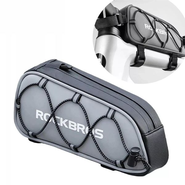 Torba rowerowa Rockbros na ramę odblaskowa saszetka 0,9 L. Szare torby na ramię ROCKBROS, bez wzorów, z poliesteru, sportowe, bez dodatków. Za 54.99 zł.