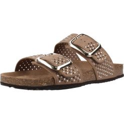 Sandały GEOX D BRIONIA R Brązowy. Brązowe sandały Geox, bez wzorów, z syntetyku, bez obcasa, bez zapięcia. Za 388.99 zł.