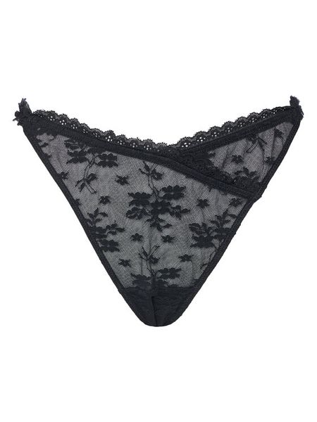 Hunkemöller Stringi Darcy 302365 Czarny. Czarne stringi Hunkemöller, bez wzorów, z syntetyku. Za 49.99 zł.