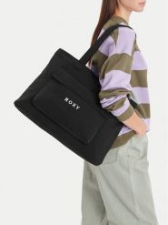 Roxy Torebka WBEOHP-ROXY-MZ-005-10 Czarny. Czarne shopper Roxy, bez wzorów, z materiału, bez dodatków. Za 79.99 zł.