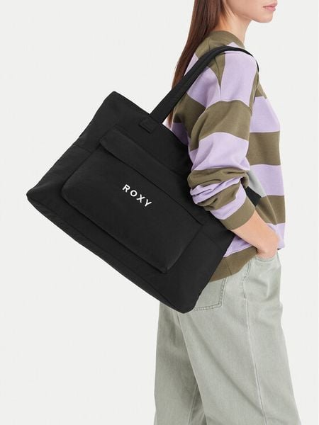 Roxy Torebka WBEOHP-ROXY-MZ-005-10 Czarny. Czarne shopper Roxy, bez wzorów, z materiału, bez dodatków. Za 79.99 zł.