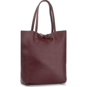 Torebka CREOLE - K10428 Bordo. Czerwone shopper Creole, bez wzorów, ze skóry, duże, bez dodatków. W wyprzedaży za 159.00 zł.