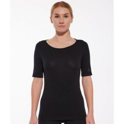 Koszulka damska z krótkim rękawem Brubeck JOGA MERINO. Czarne bluzki Brubeck, bez wzorów, sportowe, bez kołnierzyka, bez ramiączek. Za 199.99 zł.