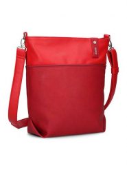 Zwei Skórzana torebka w kolorze czerwonym - 33 x 32 x 13 cm rozmiar: onesize. Czerwone torby na ramię Zwei, bez wzorów, z materiału, na ramię, bez dodatków. Za 176.08 zł.