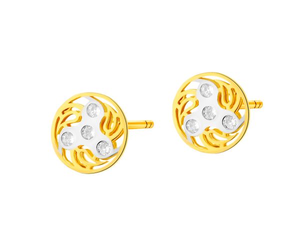 Złote kolczyki z cyrkoniami. Żółte kolczyki Apart, z cyrkonią, złote. Za 569.00 zł.