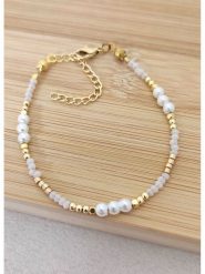 La Asena Pozłacana bransoletka rozmiar: onesize. Białe bransoletki La Asena, z perłą, pozłacane. Za 70.24 zł.