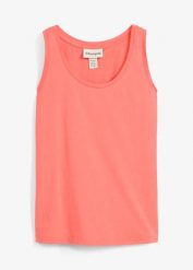 Tank top z dodatkiem jedwabiu. Czerwone topy bonprix, bez wzorów, bez kołnierzyka, bez ramiączek. Za 54.99 zł.