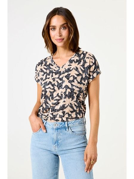 Garcia Koszulka w kolorze szaro-beżowym rozmiar: XL. Brązowe bluzki Garcia, xl, bez wzorów, bez kołnierzyka, bez ramiączek. Za 74.81 zł.