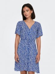 ONLY Sukienka w kolorze niebieskim rozmiar: XL. Niebieskie sukienki Only, xl, bez wzorów, z wiskozy, bez kołnierzyka, bez ramiączek, midi. Za 96.37 zł.