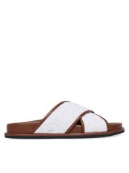 Max Mara Beachwear Klapki Peonie 2616521019650 Biały. Białe klapki Max Mara Beachwear, bez wzorów, z materiału, bez obcasa. Za 974.99 zł.