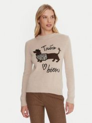 Weekend Max Mara Sweter Nitra 2525366292 Beżowy Regular Fit. Brązowe swetry Weekend Max Mara, l, bez wzorów, z syntetyku, bez ramiączek. Za 979.99 zł.