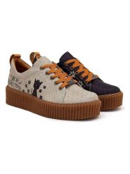 Goby Sneakersy w kolorze czarno-kremowym rozmiar: 39. Brązowe trampki Goby, bez wzorów, bez zapięcia. Za 245.96 zł.