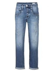 Herrlicher Dżinsy "Shyra" - Tapered fit - w kolorze niebieskim rozmiar: W32. Niebieskie jeansy Herrlicher, bez wzorów, z podwyższonym stanem. Za 288.52 zł.