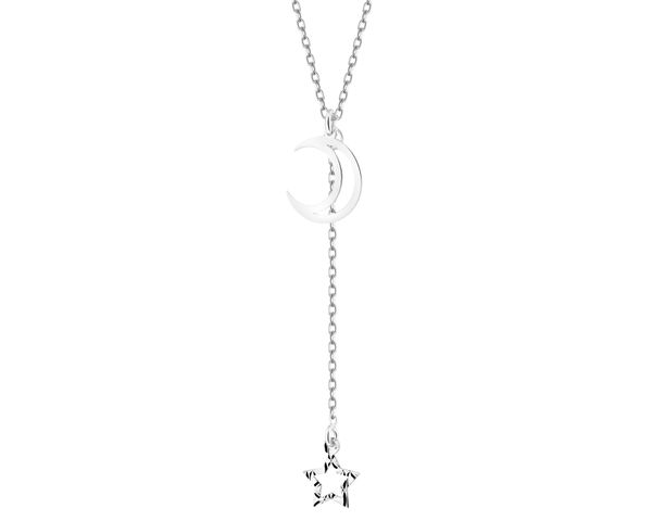 Naszyjnik srebrny - Księżyc, gwiazda. Szare naszyjniki Apart, srebrne. Za 179.00 zł.