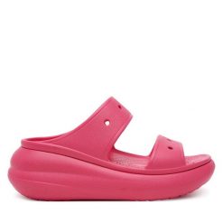 Klapki Crocs. Czerwone klapki Crocs, bez wzorów, bez obcasa. Za 149.99 zł.
