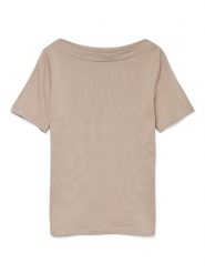 Vero Moda Koszulka w kolorze beżowym rozmiar: S. Brązowe bluzki Vero Moda, s, bez wzorów, bez kołnierzyka, bez ramiączek. Za 57.20 zł.