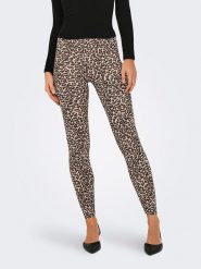 ONLY Legginsy w kolorze jasnobrązowo-czarnym rozmiar: XS. Brązowe legginsy Only, xs, bez wzorów, z bawełny, z podwyższonym stanem. Za 37.30 zł.