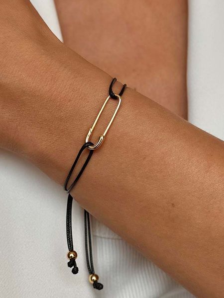 DI GIORGIO Pozłacana bransoletka z elementem ozdobnym rozmiar: onesize. Czarne bransoletki DI GIORGIO, pozłacane. Za 122.67 zł.