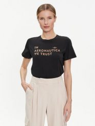 Aeronautica Militare T-Shirt 241TS2233DJ510 Czarny Regular Fit. Czarne t-shirty AERONAUTICA MILITARE, xs, bez wzorów, z bawełny, bez kołnierzyka, bez ramiączek. Za 179.99 zł.