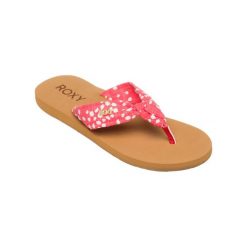 Klapki plażowe dla Kobiety PAIA V Czerwony. Czerwone klapki Roxy, bez wzorów, z bawełny, bez obcasa. Za 129.99 zł.