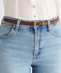 DAMSKI PASEK WRANGLER THIN WESTERN BELT BROWN SUEDE 112378840. Brązowe paski Wrangler, bez wzorów. Za 89.99 zł.