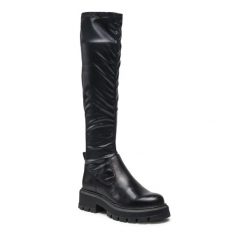 Kozaki Lasocki. Czarne kozaki Lasocki, bez obcasa, na płaskiej podeszwie, bez zapięcia. Za 329.99 zł.