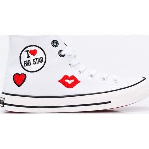 Big Star - Trampki. Białe trampki Big Star, bez wzorów, z materiału, bez zapięcia. W wyprzedaży za 59.90 zł.