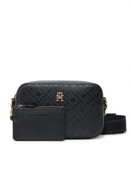 Tommy Hilfiger Torebka Th Distinct Camera Bag Mono AW0AW17221 Czarny. Czarne listonoszki TOMMY HILFIGER, bez wzorów, ze skóry, bez dodatków. Za 349.99 zł.
