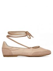 Patrizia Pepe Baleriny 8Z0123/L150-R874 Beżowy. Brązowe baleriny Patrizia Pepe, bez wzorów, ze skóry, bez obcasa. Za 919.99 zł.