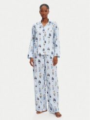Polo Ralph Lauren Piżama 4P8046 Niebieski Relaxed Fit. Niebieskie piżamy Polo Ralph Lauren, bez wzorów, z bawełny, bez ramiączek. Za 799.99 zł.