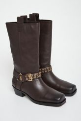 Kozaki damskie skórzane biker LIU JO. Kozaki Liu Jo, bez obcasa, bez zapięcia. Za 1,169.00 zł.