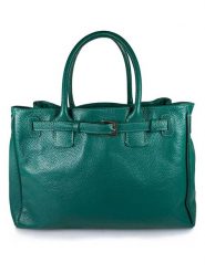 Lia Biassoni Skórzana torebka w kolorze morskim - 38 x 28 x 15 cm rozmiar: onesize. Niebieskie torby na ramię Lia Biassoni, bez wzorów, z materiału, przez ramię, bez dodatków. Za 369.82 zł.
