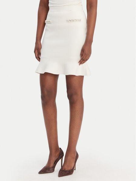 Guess Spódnica mini W6RD75 Z4422 Écru Regular Fit. Spódnice Guess, xl, z aplikacjami, z wiskozy, mini. Za 439.99 zł.